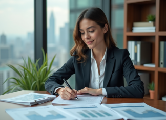 Finance : Quels sont les actifs à connaître en détail ? Femme d affaires en costume dans un bureau moderne