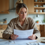 Vendre ma maison avant 5 ans : contraintes et solutions pour la revente rapide Femme examinant des documents immobiliers à la maison