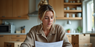 Vendre ma maison avant 5 ans : contraintes et solutions pour la revente rapide Femme examinant des documents immobiliers à la maison