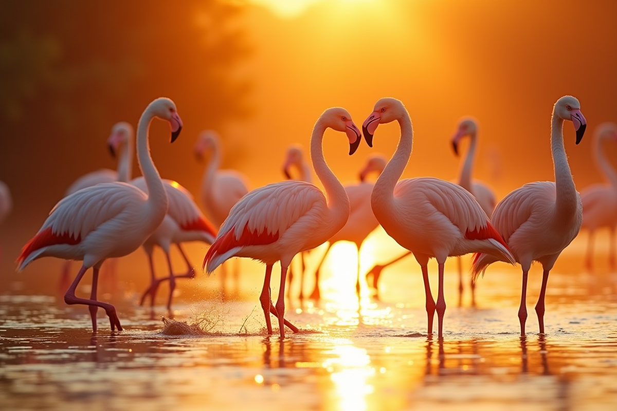Groupe de flamants dans l