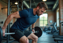 Programme corps entier : optimisez votre temps à la salle avec ces séances efficaces Homme concentré en train de faire un deadlift en salle de sport