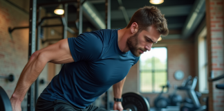 Programme corps entier : optimisez votre temps à la salle avec ces séances efficaces Homme concentré en train de faire un deadlift en salle de sport