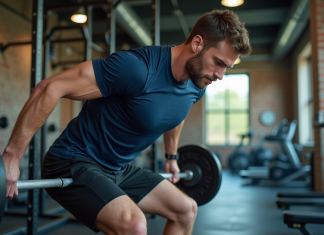 Programme corps entier : optimisez votre temps à la salle avec ces séances efficaces Homme concentré en train de faire un deadlift en salle de sport