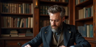 Fondateur du mode : qui l’a créé et pourquoi ? Histoire et influence Homme d'âge moyen étudiant des croquis de mode vintage