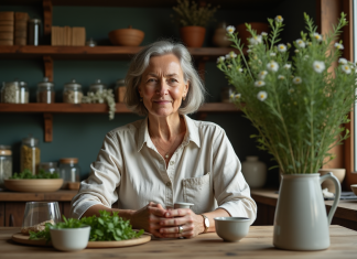 Médecine par les plantes : quel est son nom et ses bienfaits ? Femme préparant une infusion aux herbes dans une cuisine chaleureuse