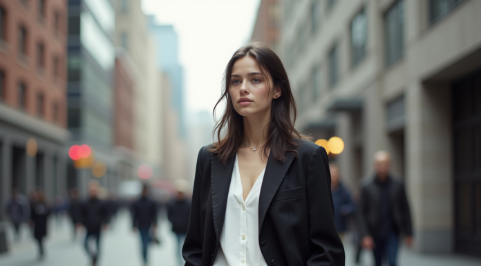 Vêtement androgyne : définition, styles et conseils pour le choisir Jeune adulte en mode urbain avec blazer et pantalon large