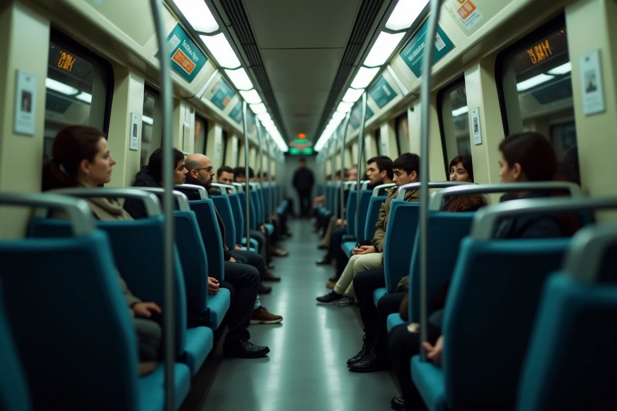 Voyageurs bloqués dans une rame de métro RATP immobilisée en tunnel entre deux stations