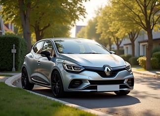Renault Clio 3 Phase 2 stationnée dans une rue calme ensoleillée