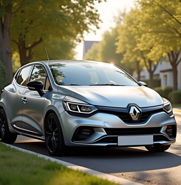 Renault Clio 3 Phase 2 stationnée dans une rue calme ensoleillée